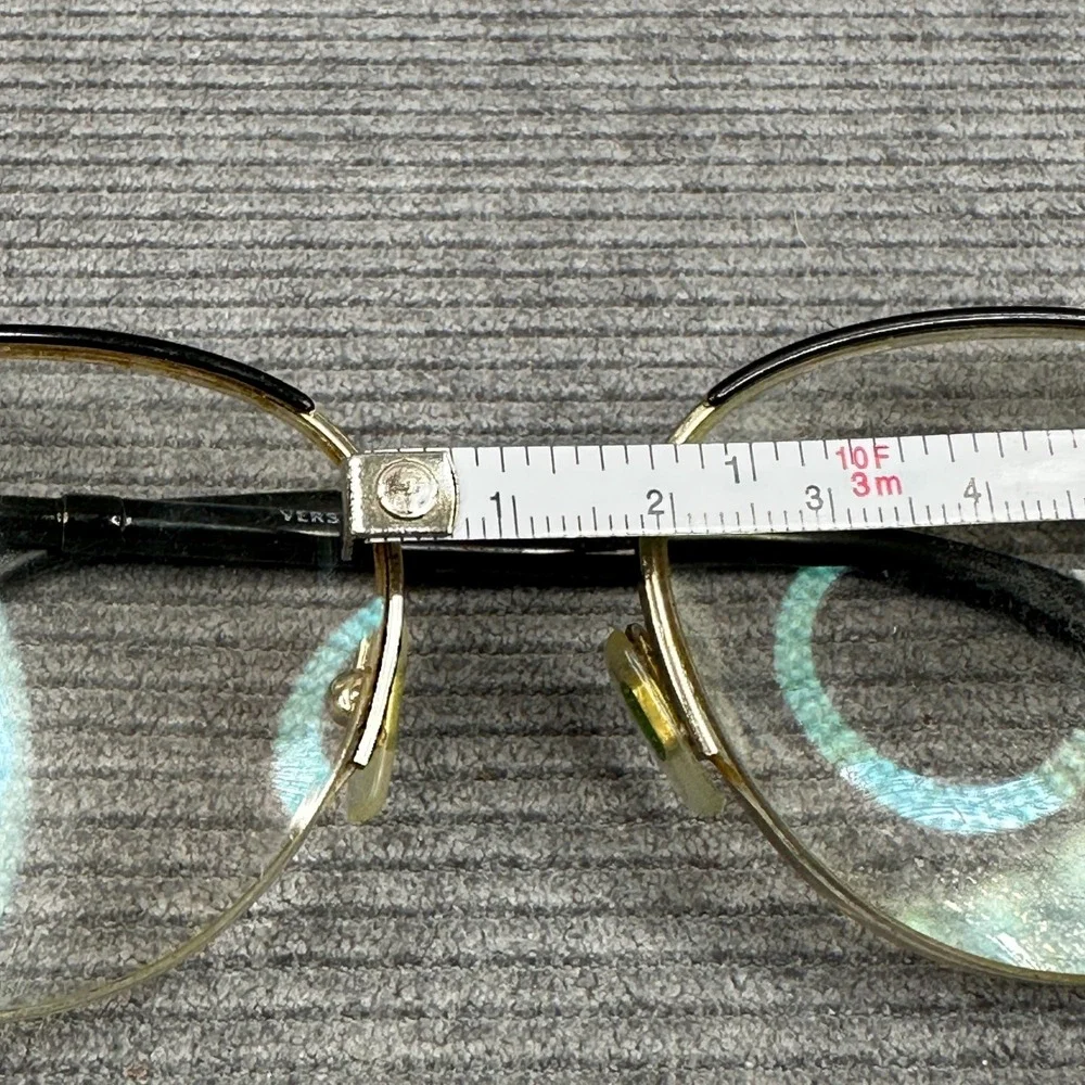 Versace Mod 1247 1252 Black Gold Greek Key Cat Eye Y2K Eyeglass Frames 52-17-140